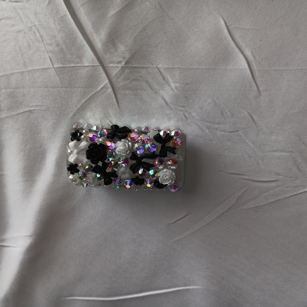 Embellished Silver and Black Clutch